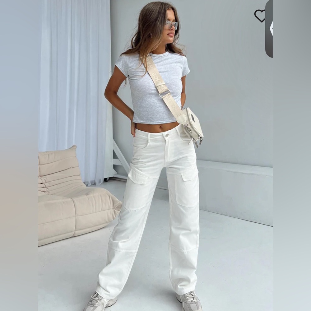 Princess Polly - KAPALA CARGO JEANS WHITE